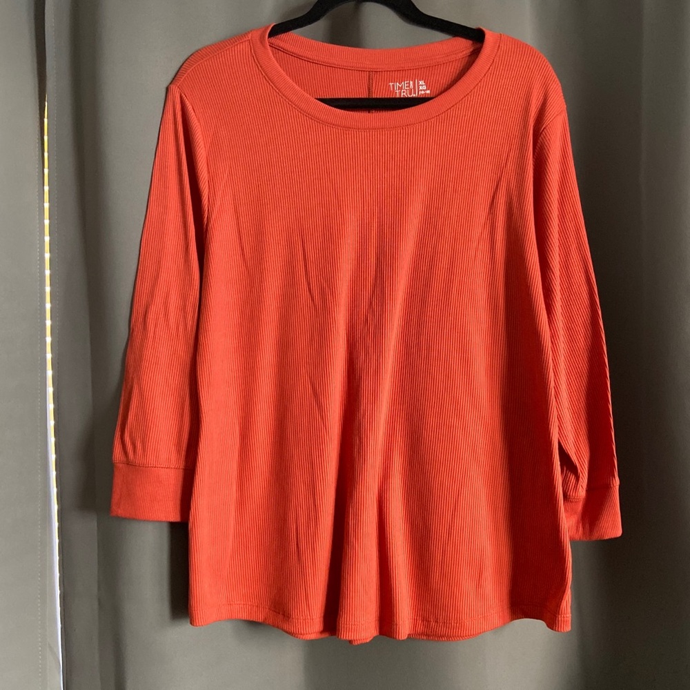 Time and Tru 3/4 Sleeve Ribbed Tee